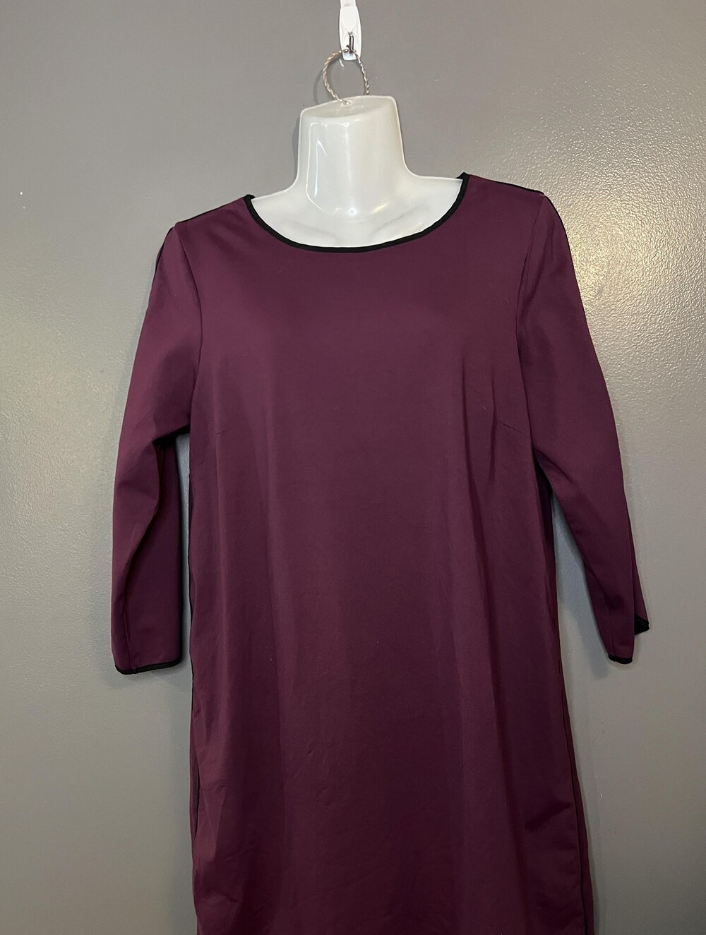 Cynthia Rowley Dress Womens 6 Purple 3/4 Sleeve Shift Knee Length Work